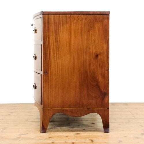 fig 2. Antique 19th Century Mahogany Bow Front Chest Drawers
