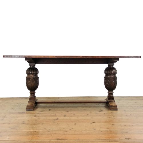 LARGE ANTIQUE OAK REFECTORY TABLE - ADDITIONAL PHOTO 2