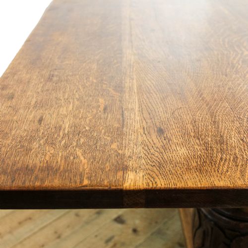 LARGE ANTIQUE OAK REFECTORY TABLE - ADDITIONAL PHOTO 6