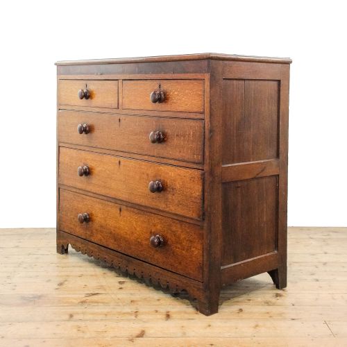 fig 1. Antique 19th Century Oak Chest of Drawers
