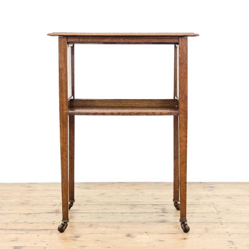 fig 1. Antique Arts and Crafts Inlaid Oak Bookstand