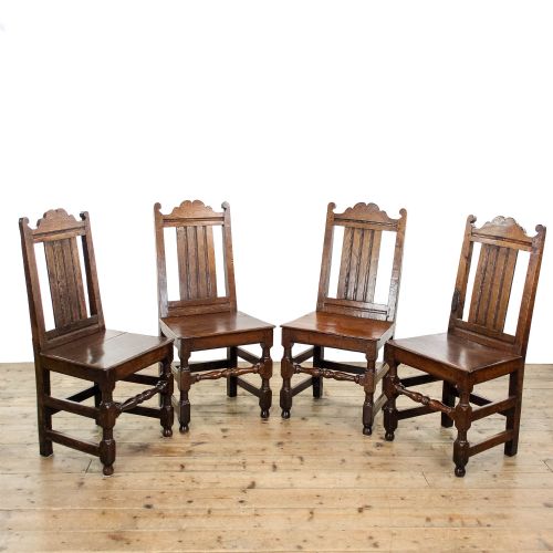 Set of Four Antique Oak Dining Chairs
