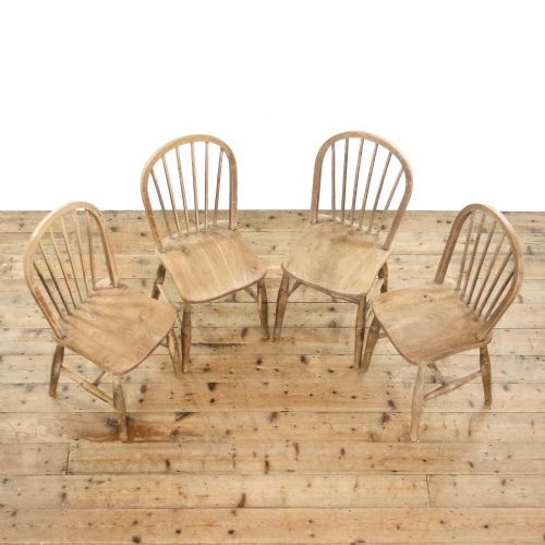 fig 1. Set of Four Antique Pine Kitchen Chairs