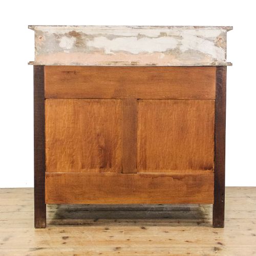 fig 2. Antique Edwardian Oak Chest of Drawers with Marble Top