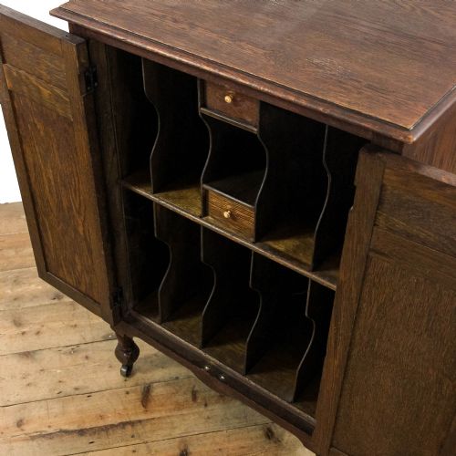 ANTIQUE OAK MUSIC CABINET - ADDITIONAL PHOTO 4