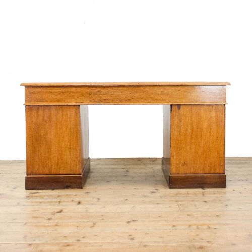 fig 2. Antique Victorian Oak Pedestal Desk