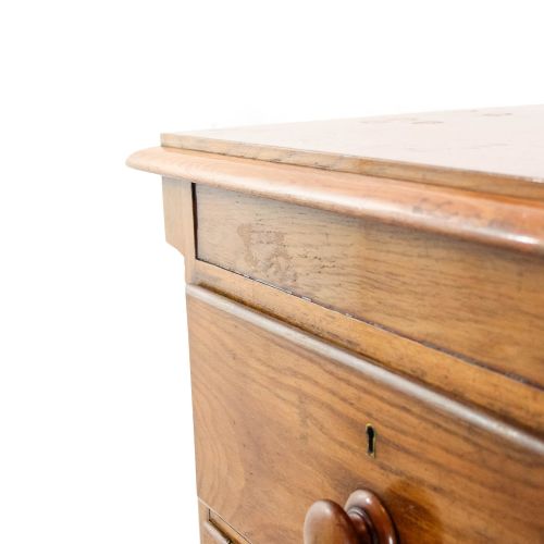 ANTIQUE 19TH CENTURY OAK CHEST OF DRAWERS - ADDITIONAL PHOTO 7