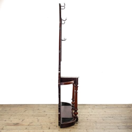 ANTIQUE VICTORIAN MAHOGANY HALL STAND WITH MARBLE SHELF - ADDITIONAL PHOTO 1