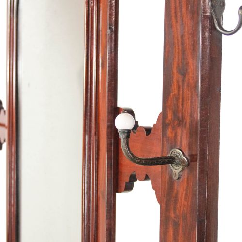 ANTIQUE VICTORIAN MAHOGANY HALL STAND WITH MARBLE SHELF - ADDITIONAL PHOTO 5