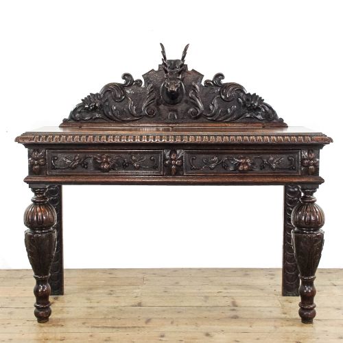 Victorian Carved Oak Hall Table
