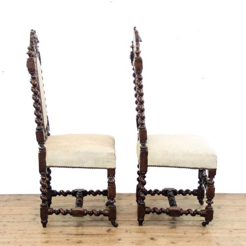 fig 2. Pair of Carved Oak Upholstered Chairs