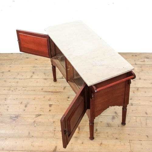 ANTIQUE EDWARDIAN MARBLE TOP WASHSTAND - ADDITIONAL PHOTO 4