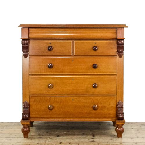 Antique Victorian Oak Straight Front Chest of Drawers