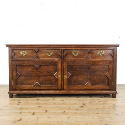 Antique Oak Side Cupboard Dresser Base
