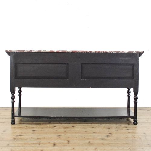 fig 2. Antique Early 20th Century Ebonised Marble Top Washstand