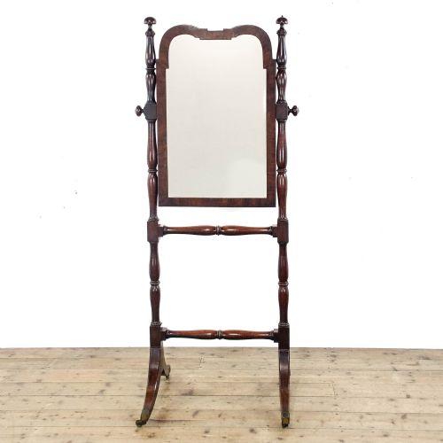 ANTIQUE VICTORIAN MAHOGANY CHEVAL MIRROR - ADDITIONAL PHOTO 1