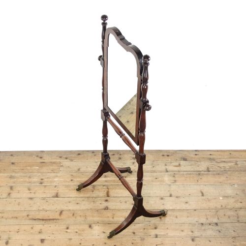 ANTIQUE VICTORIAN MAHOGANY CHEVAL MIRROR - ADDITIONAL PHOTO 4