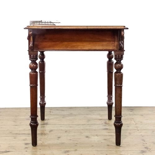 ANTIQUE VICTORIAN WRITING TABLE WITH LEATHER INSET TOP - ADDITIONAL PHOTO 1