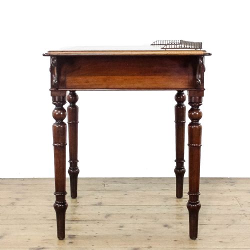 ANTIQUE VICTORIAN WRITING TABLE WITH LEATHER INSET TOP - ADDITIONAL PHOTO 3