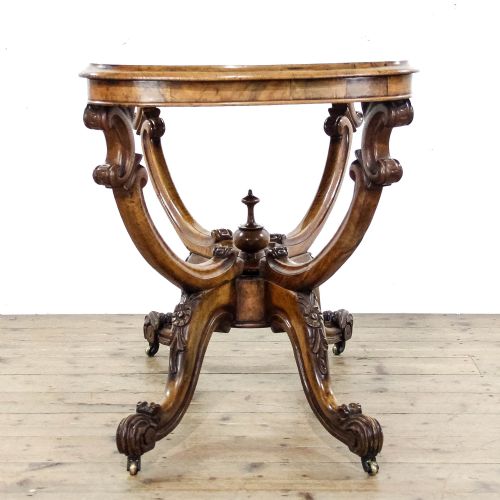 fig 1. Antique Victorian Walnut Serpentine Centre Table