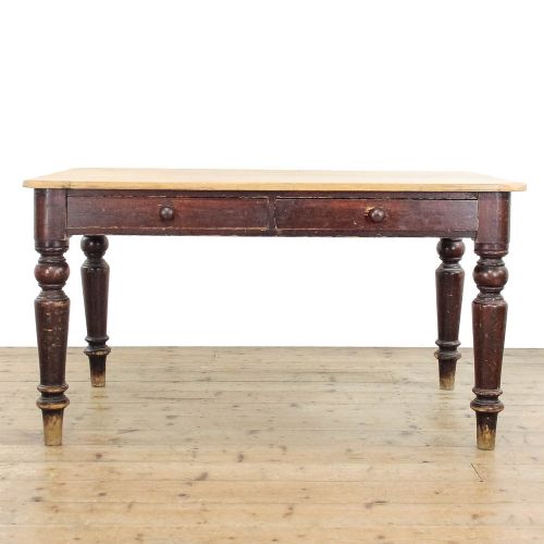 fig 1. Antique Victorian Pine Farmhouse Kitchen Table
