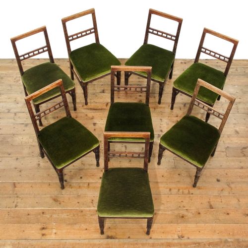 fig 1. Set of Eight Antique Victorian Oak Dining Chairs
