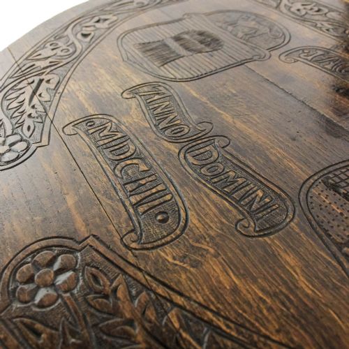 ANTIQUE CARVED OAK DROPLEAF SIDE TABLE - ADDITIONAL PHOTO 6