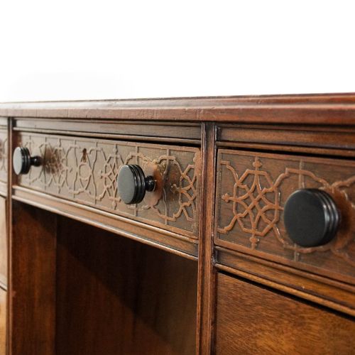 ANTIQUE MAHOGANY KNEEHOLE DESK - ADDITIONAL PHOTO 7