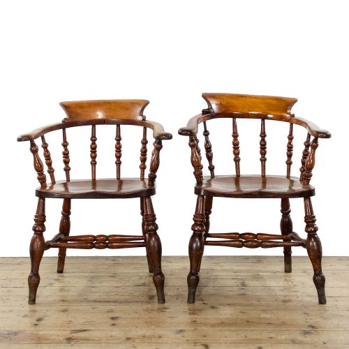 fig 1. Pair of Antique Smokers Bow Chairs
