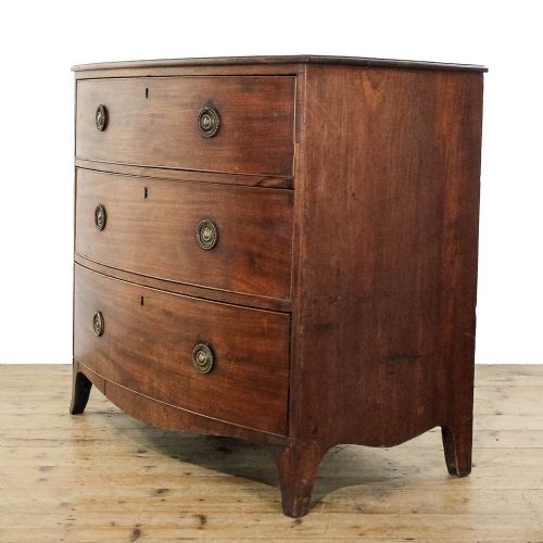 fig 1. Antique Regency Mahogany Bow Fronted Chest Of Drawers