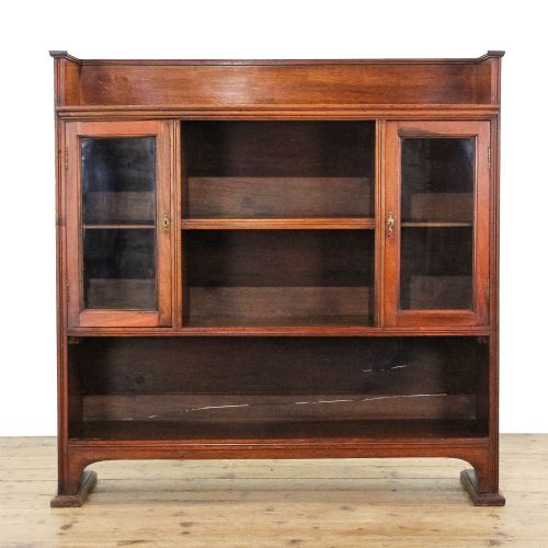ANTIQUE EDWARDIAN MAHOGANY FREESTANDING BOOKCASE - ADDITIONAL PHOTO 8