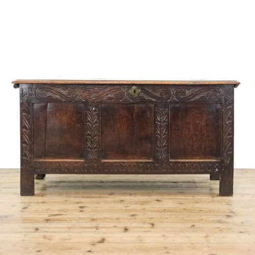 fig 1. Antique 18th Century Oak Coffer