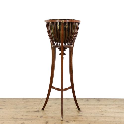 fig 1. Antique Edwardian Mahogany Inlaid Jardinière Stand