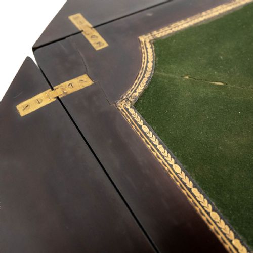 ANTIQUE EDWARDIAN EBONISED ENVELOPE CARD TABLE - ADDITIONAL PHOTO 4