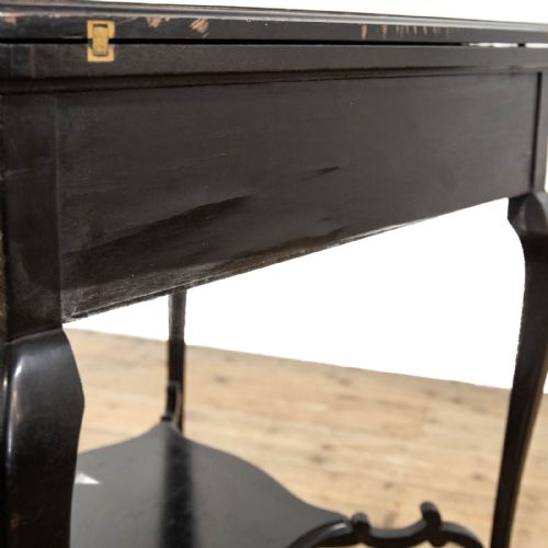 ANTIQUE EDWARDIAN EBONISED ENVELOPE CARD TABLE - ADDITIONAL PHOTO 7