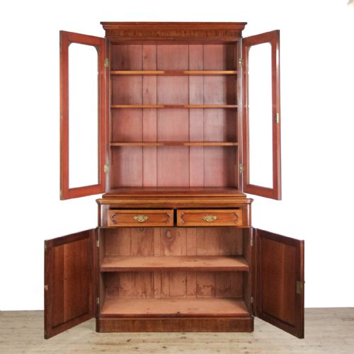 ANTIQUE VICTORIAN MAHOGANY GLAZED TOP BOOKCASE - ADDITIONAL PHOTO 1