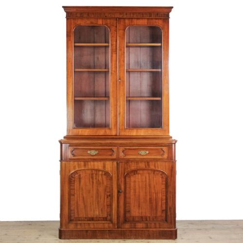 ANTIQUE VICTORIAN MAHOGANY GLAZED TOP BOOKCASE - ADDITIONAL PHOTO 2
