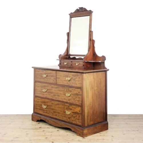 ANTIQUE EDWARDIAN MAHOGANY DRESSING TABLE CHEST OF DRAWERS - ADDITIONAL PHOTO 1