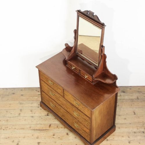 ANTIQUE EDWARDIAN MAHOGANY DRESSING TABLE CHEST OF DRAWERS - ADDITIONAL PHOTO 3