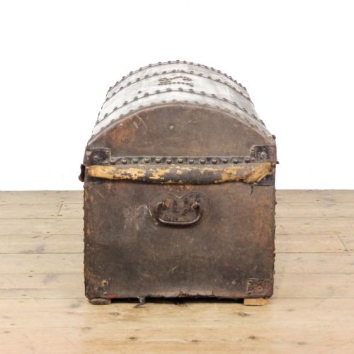 ANTIQUE LEATHER DOMED TRUNK - ADDITIONAL PHOTO 2