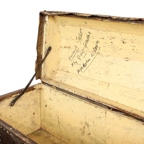 ANTIQUE LEATHER DOMED TRUNK - ADDITIONAL PHOTO 7