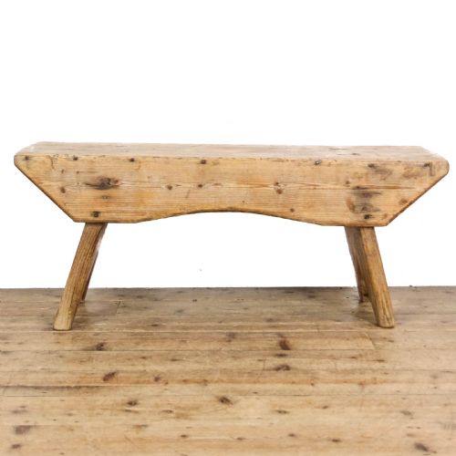 fig 2. Antique Small Rustic Wooden Pine Bench
