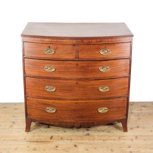 fig 1. Regency Mahogany Bow Front Chest of Drawers