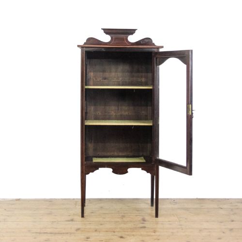 EDWARDIAN MAHOGANY INLAID DISPLAY CABINET - ADDITIONAL PHOTO 2