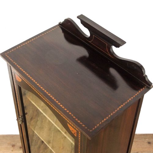 EDWARDIAN MAHOGANY INLAID DISPLAY CABINET - ADDITIONAL PHOTO 4