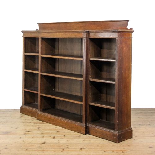 fig 1. Antique Edwardian Oak Breakfront Bookcase