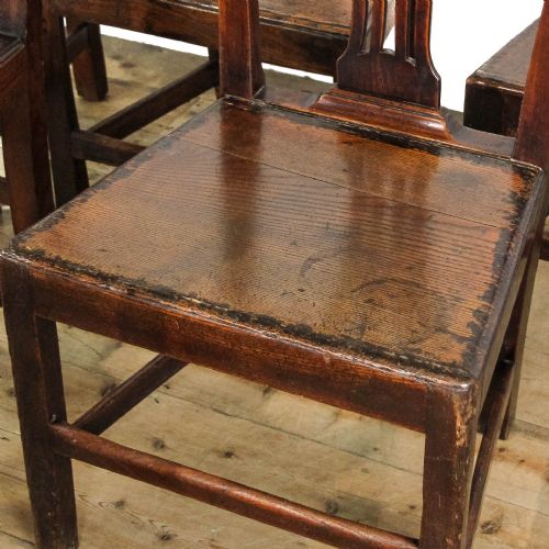 fig 2. Antique Set of Six 19th Century Oak Dining Chairs
