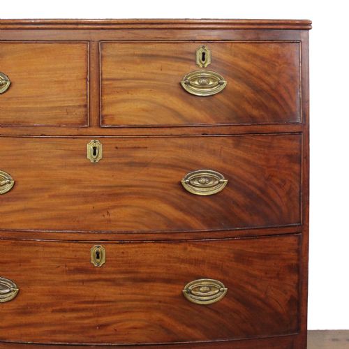 fig 2. Antique Georgian Mahogany Bow Front Chest of Drawers