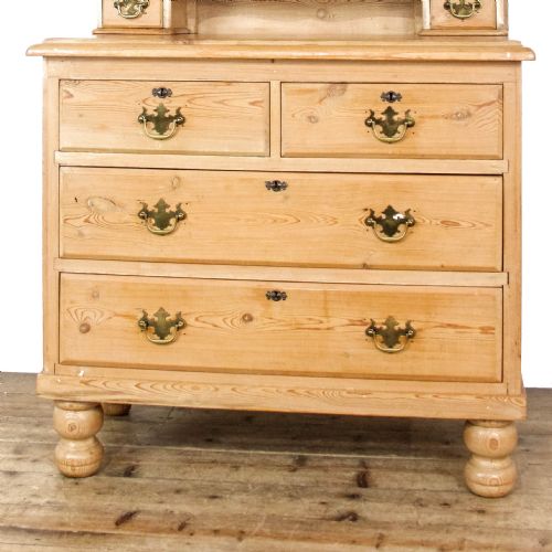 ANTIQUE PINE DRESSING TABLE CHEST OF DRAWERS - ADDITIONAL PHOTO 2