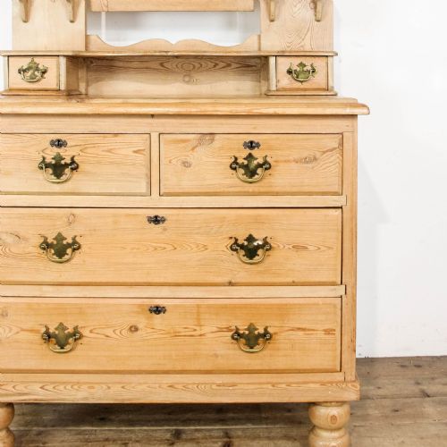ANTIQUE PINE DRESSING TABLE CHEST OF DRAWERS - ADDITIONAL PHOTO 3